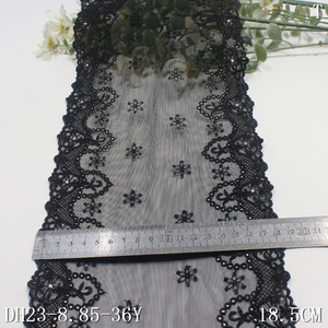 Lingerie accessoires dentelle tissu blanc Floral Stretch broderie bordure dentelle garniture avec strass pour Abaya robe <span class=keywords><strong>de</strong></span> mariée - Product Image 2