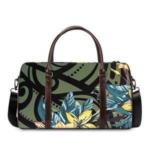 Bolso de lona con diseño Floral polinesio expandible, bolso de hombro grande para fin de semana, bolso de noche para hombre y <span class=keywords><strong>mujer</strong></span>, bolso de lona de mano para gimnasio - Product Image 1