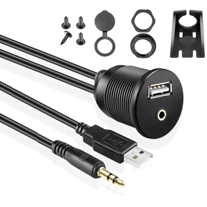 Cavo di prolunga audio/video <span class=keywords><strong>USB</strong></span>/<span class=keywords><strong>Aux</strong></span> RCA per installazione a incasso nel cruscotto dell'auto - Product Image 1