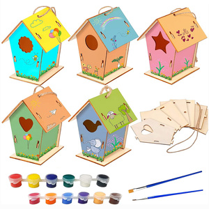 DIY kuş besleyici seti DIY ahşap sanat el sanatları DIY kuş evi seti çocuklar - Product Image 2