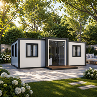 Kits de maisons préfabriquées à assemblage rapide, maisons modernes en conteneurs d'acier, maisons prêtes à l'emploi sur roues, maisons à structure extensible, villas préfabriquées de luxe