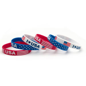 Pulsera de Silicona con la Bandera de EE. UU., Impresión a Color, Pulsera Conmemorativa del Día de la Independencia Americana, Correa de Muñeca de Goma para Fiestas Patrióticas - Product Image 4