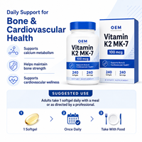 Gélules de Menaquinone 7 MK7 Premium pour un soutien biodisponible, Vitamine K2 de haute pureté, Complément de bien-être, Vente en gros OEM