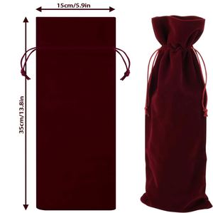 Sac à vin en velours en gros, protège-bouteille de vin de voyage, sacs cadeaux personnalisés pour bouteilles de vin de Noël, sacs cadeaux de fêtes - Product Image 3
