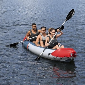 <span class=keywords><strong>Bestway</strong></span> 65132 Canot <span class=keywords><strong>gonflable</strong></span> en PVC respectueux de l'environnement pour 3 personnes avec pagaies et pompe à air 381x100cm - Product Image 1