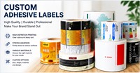 Étiquettes adhésives personnalisées en rouleau, écologiques, imprimées sur mesure, avec logo personnalisé, pour usage commercial