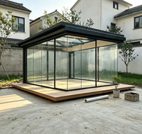 Pergola moderne en aluminium sur mesure, véranda avec double vitrage trempé Low-E, système de toit à lames orientables, conception insonorisante