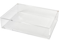 Boîte à rabat en acrylique transparente sur mesure pour l'organisation de bureau