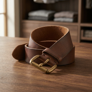 <b>Men's</b> Premium Quality Cow Hide Solid Heavy Duty Lightweight Casual <b>Belts</b> Pin Buckle Square Steel Custom Logo Printing - Product Image 1