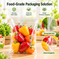 Sacs auto-adhésifs transparents personnalisés en BOPP pour l'emballage des fruits et légumes frais, pour les rayons de supermarchés