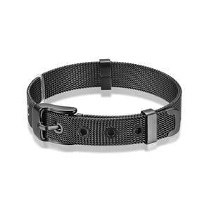 Bracelet en acier inoxydable tressé avec fermoir Vachette, bracelet simple en acier titane pour étudiant, bijoux - Product Image 2