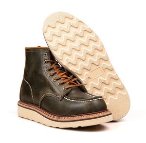 New Winter Autumn Men's Ankle Leather <b>Boots</b> Genuine Leather Upper Waterproof Breathable Outdoor Mountaineering Cowhide Work - Product Image 6