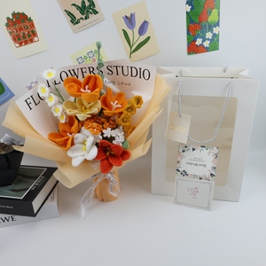 <span class=keywords><strong>Ramo</strong></span> de Flores Artificiales Tejidas a Mano al por Mayor, 11 Piezas, Flores de Crochet Ecológicas Desechables Multicolores, <span class=keywords><strong>Tulipanes</strong></span> <span class=keywords><strong>y</strong></span> <span class=keywords><strong>Rosas</strong></span> - Product Image 5