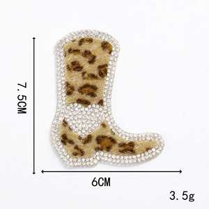 Nouvelle Patchs décoratifs thermocollants/autocollants à imprimé léopard et strass pour chaussures, bottes, sacs, vêtements et chapeaux - Product Image 6