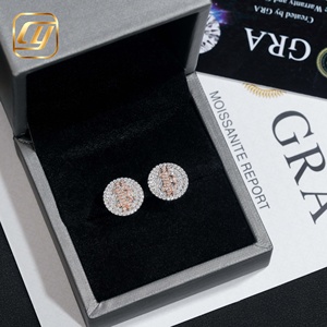 Boucles d'oreilles clous lettre B bicolores serties de diamants Moissanite VVS en argent sterling S925, style Hip Hop pour hommes, avec certificat GRA - Product Image 3