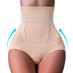 Culotte gainante taille haute avec dentelle pour femme, effet liftant des hanches, amincissant le ventre, contrôle de la taille, noir, taille M - Product Image 3