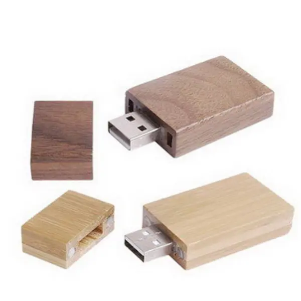 Memoria USB Rectangular de madera, unidad Flash de madera de velocidad de escritura, USB 3,0, 25 M/s, Logo de grabado láser gratis