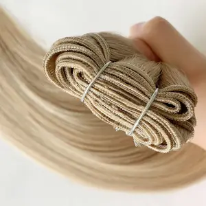 100% Russian Weft Hair Extensions Double Wefted Remy Machine Human Hair Weft Wholesale China Factory Supplier