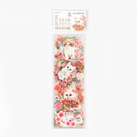 Lot de 6 pièces d'autocollants de décoration pour animaux de compagnie, série aventure de chat, thème de chat, DIY bricolage, mignon, dessin animé, 6 choix