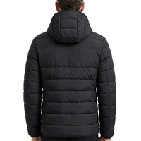 Veste matelassée à capuche noire pour homme, épaisse, chaude, multi-poches, légère, rembourrée en coton, pour l'hiver, pour l'extérieur