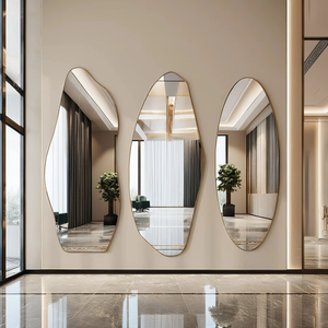 Specchio irregolare decorativo per la casa <span class=keywords><strong>Vintage</strong></span> moderno a corpo intero per la camera da letto ondulato <span class=keywords><strong>senza</strong></span> <span class=keywords><strong>cornice</strong></span> a LED specchio da parete - Product Image 4