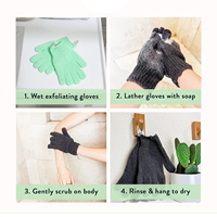 Peeling-Handschuhe für die Dusche Nylon-Körperpeeling Abgestorbene Haut Entferner Nass-Trocken-Spa Maschinenwaschbar Großhandel Individuelles Logo OEM ODM