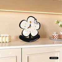 Reloj de Escritorio Moderno Minimalista de Estilo Nórdico con Cristal Esmerilado, Diseño Floral, Movimiento de Segunderos Saltantes, para Mesas y Muebles de TV