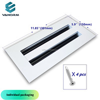 Diffuseur de grille moderne 10*4 ", 2 fentes, registre linéaire de plafond pour les systèmes CVC extérieurs en alliage d'aluminium.