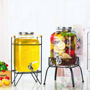 Vente en gros Bouteilles en verre vides transparentes pour boisson de 4L 8L pour jus de fruits Bouteille en verre avec robinet pour le café et le thé pressé par une motte de glace - Product Image 4