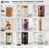 Boîte d'emballage en PET pour thé et café en gros, avec couvercle, tube rond transparent, impression personnalisée