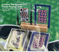 Jeu de cartes en plastique PVC transparent, écologique, avec boîte, design à cadre creux transparent, imperméable, lavable, poker