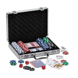 200pc 11.5g PS material texas professional set dice type poker chips game set with aluminum case