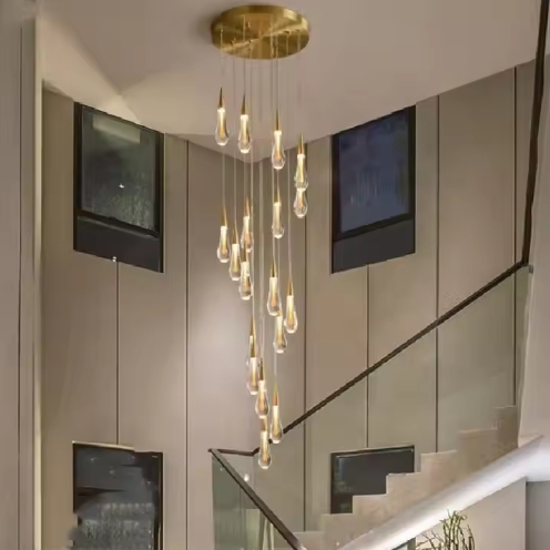 Staircase Pendant Duplex Building Living Room