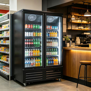 Réfrigérateur commercial à double porte pour boissons, vitrine réfrigérée à porte vitrée transparente, réfrigérateur vertical intelligent pour supermarché - Product Image 2