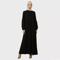 Oem Custom Middle East Dubai Nouvelle Mode Robe abaya perlée à manches longues et col claudine pour femmes arabes