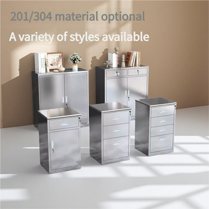 Armoires basses en acier inoxydable 304, armoires mobiles, armoires à outils commerciales de laboratoire, armoires de rangement de bureau - Product Image 2