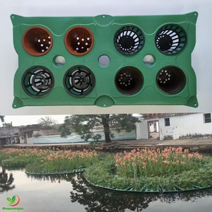 Pot tanaman mengapung plastik Pulau pot tanaman untuk bunga Iris, Lytrum Zyperus, pembersihan air, danau kolam lansekap