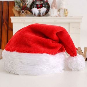 Chapeau de Noël d'usine avec fourrure, chapeaux de Père Noël rouges de haute qualité pour enfants et adultes, décorations de Noël, cadeaux du Nouvel An 2024 - Product Image 2