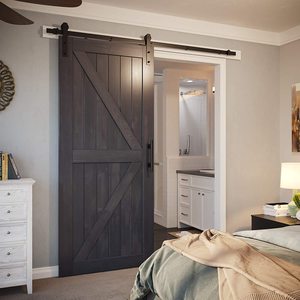 WEKIS-Juego de accesorios para puerta de Granero, Kit de rodillo para puerta de Granero, estilo moderno de América del <span class=keywords><strong>Norte</strong></span>, biplegable, de alta calidad - Product Image 6