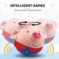 Nouveau jouet interactif pour chien en peluche électronique en forme de cochon de dessin animé rechargeable par USB, balle rebondissante active, jouet pour chien qui couine