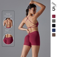 Nouveau Yoga Cross Beauté Dos Sous-Vêtements De Sport Yoga Shorts Deux Pièces Ensemble À Séchage Rapide Respirant