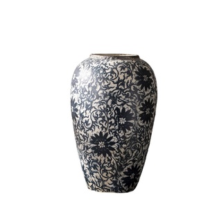 Jingdezhen Rétro Rustique Vase En Céramique Style Moderne Nouveau Pot De Poterie Chinoise pour Salon Arrangement De Fleurs Entrée Porcelaine - Product Image 5