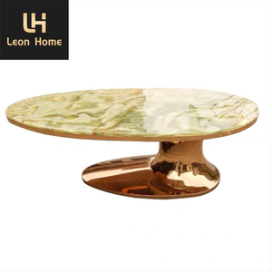 Italia moda minimalista ufficio ovale marmo naturale top speciale a forma di tavolino - Product Image 3