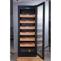Humidificateur à cigares électrique en acier inoxydable, 1000 pièces, avec éclairage LED numérique, contrôle de l'humidité, verrou de sécurité pour la maison