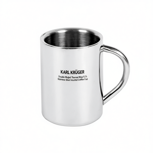 KARL KRGER Double Walled Thermal Mug 0.2 L Stainless Steel Insulated <b>Coffee</b> Cup - Product Image 2