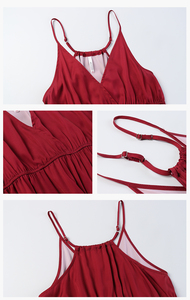 安芝板新作2025夏通気性抜群ソフトVネックアイスシルクセクシーキャミソールナイトガウン薄手屋外着用可能ホームウェア女性用 - Product Image 5