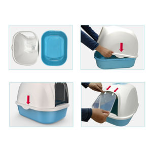 Atacado personalizado animal de estimação limpo produtos grande espaço plástico gato caixa durável areia do gato do banheiro - Product Image 4