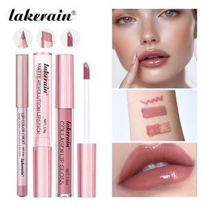 Kit de soin des lèvres Lakerain Iconic Mini 3 en 1 : Crayon à lèvres, Rouge à lèvres mat révolutionnaire, <span class=keywords><strong>Gloss</strong></span> à lèvres au collagène. Kits pour les lèvres, Marque privée, Personnalisable. - Product Image 1