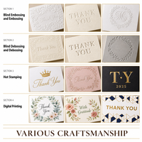 Biglietti di ringraziamento in carta perlata di lusso con inserto personalizzato con logo per confezioni regalo floreali da boutique