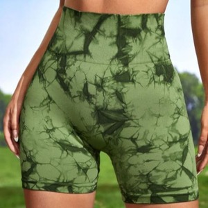 Tight Fitting High Stretch Tie Dye Yoga Pants High Waist and Hip Lifting Yoga Pants Sports and Fitness Yoga Shorts - Product Image 3